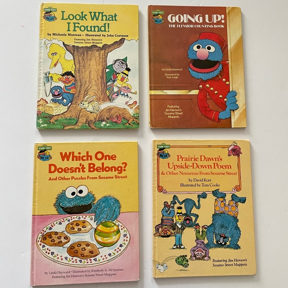 VTG Lot of 4 Books - Sesame Street Book Club Jim Henson's Muppets Monsters 70s